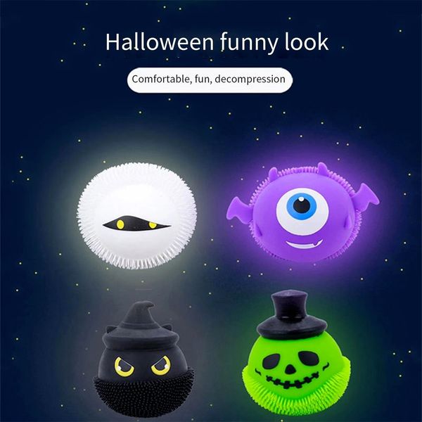

halloween little devil decompression toy pinch music ball prank vent squeezed stress fidget sensory toys for children lx