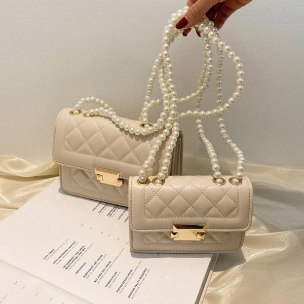 

evening bags female bag 2021 summer single shoulder women pearl chain messenger simple mobile phone