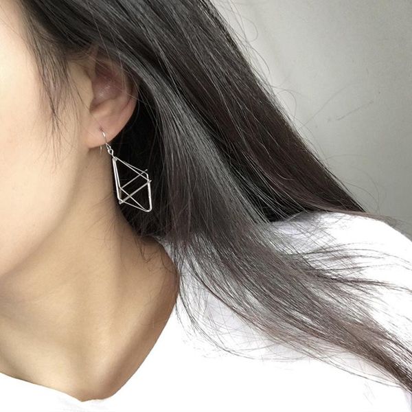 

dangle & chandelier earrings lantern geometric hollow for woman fashion style 1 pair, Silver