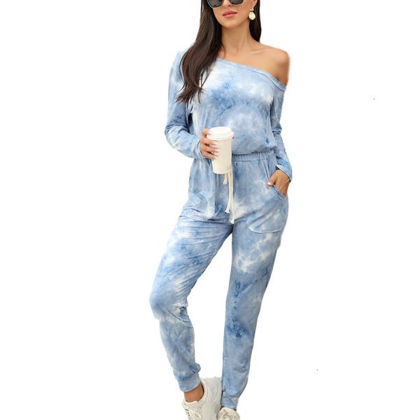

tie casual dye dresses long sleeve off shoulder jumpsuit for women's wear in autumn and winter, Black;gray