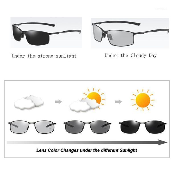 

sunglasses mens pochromic transition lens driving glasses polarized male driver safty goggles oculos gafas de sol1, White;black