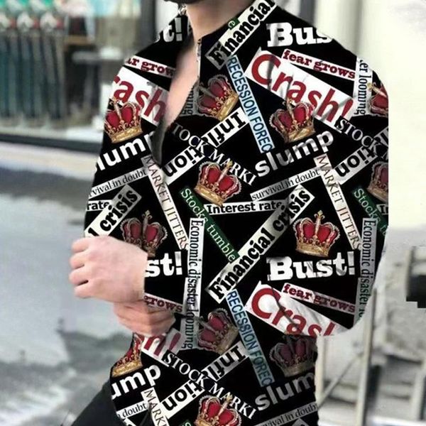 

men's casual shirts shirt social printed male blouse hawaiian long sleeve cardigan blouses and button up luxury man wholesale 2021, White;black