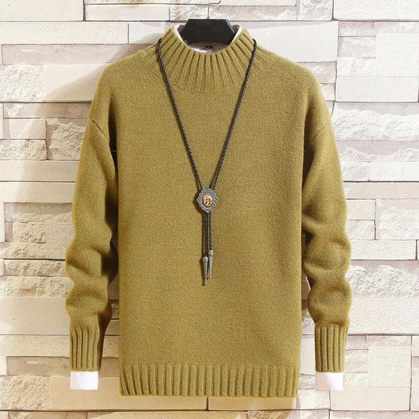 

spring and autumn men's korean fashion loose half turtle neck handsome student sweater sweaters, White;black