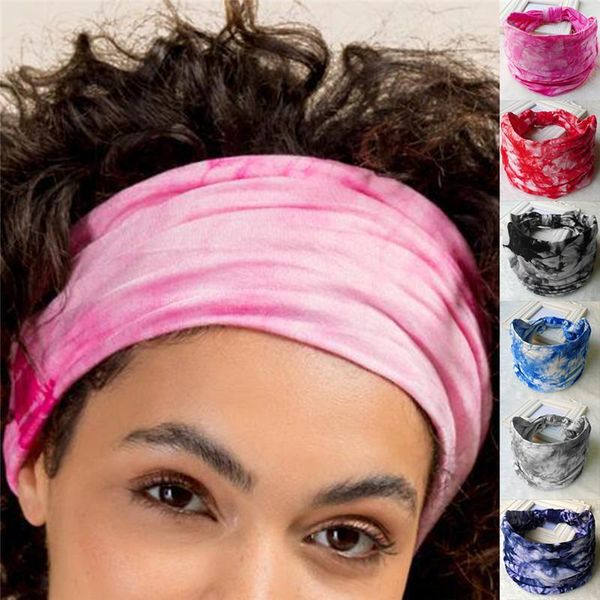 

women's hairband knotted printing fashion handmade tie dye daily sweat absorbent non slip female hairband1