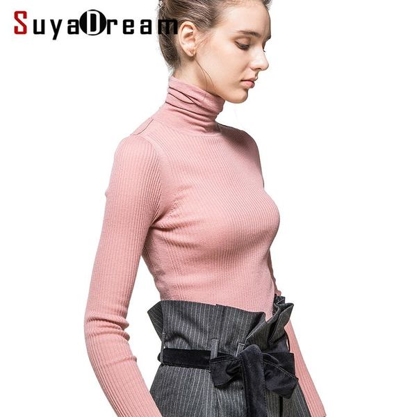 

women's sweaters women wool pullover 100%merino sweater for turtleneck rib knits 2021 fall winter bottoming knitwear, White;black