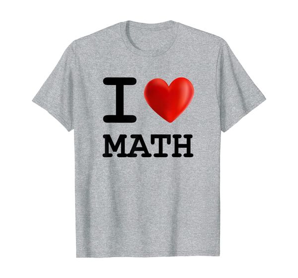 

i love math heart t shirt gift funny present, White;black