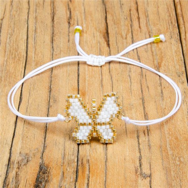 

link, chain miyuki weaves white butterfly simple bracelet, Black