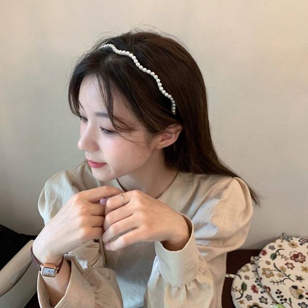 

hair clips & barrettes gold metal hairbands for women accessories designer band hoops wedding pearl headband bridal headwear bands clip, Golden;silver