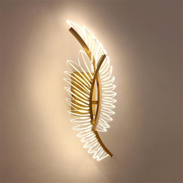

wall lamp bedroom lighting lamps for home living room decor lights fixturemodern indoor decoration gold wings design sconce