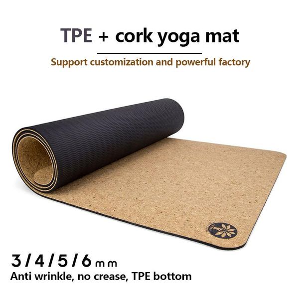 

source cork yoga mat made to order, natural and environmentally friendly, logo printed can be customized mats
