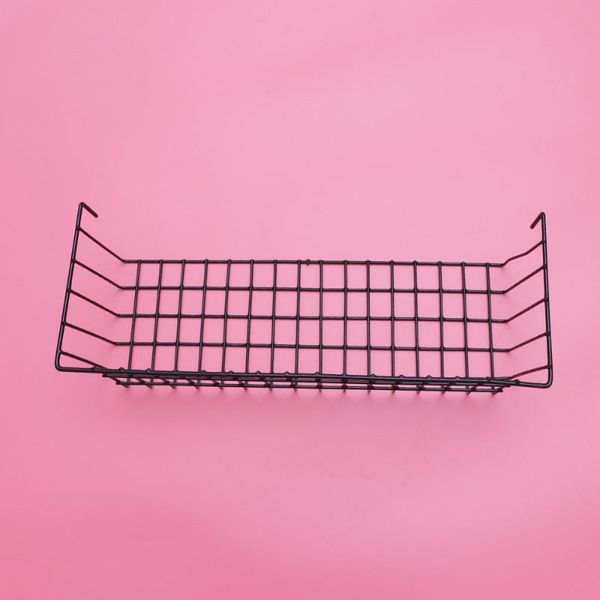 

storage baskets rack mesh basket iron simple hanging black