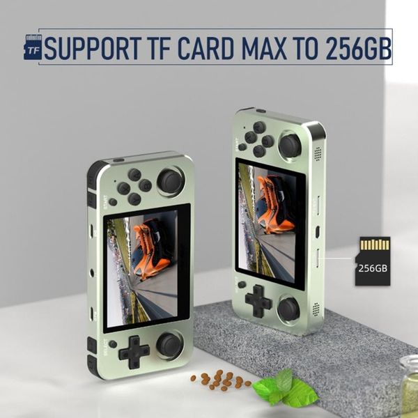

portable game players rg351mp retro video console mini player 3.5-inch ips screen aluminum alloy shell for kids adults
