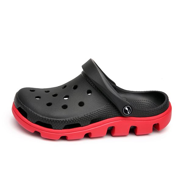

casual slippers summer flip-flops men's women's spring and fall breathable and lightweight sandy beach hole shoes soft bottom, Black