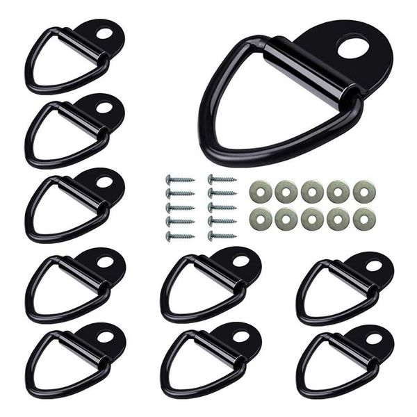 

cords, slings and webbing sale 10 pcs v-ring 2 inch diameter steel d-ring triple-cornered hook embedded installation on the trailer pick up