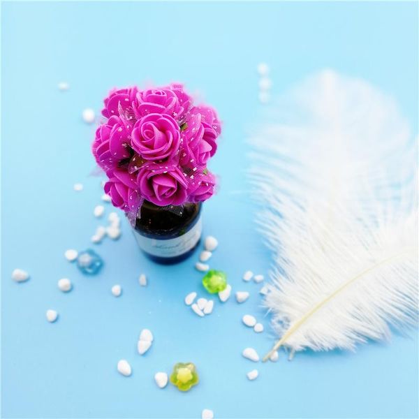 

romantic simulation little rose artificial flower head handwork diy bud wedding decorated wall arrangement decorative flowers & wreaths