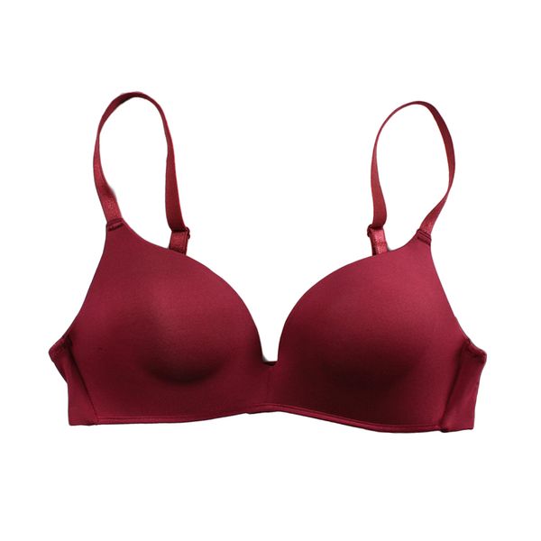 

private logo label custom bra soutien-gorge shockproof solid color push up wireless underwear women seamless girls soft bra, Red;black
