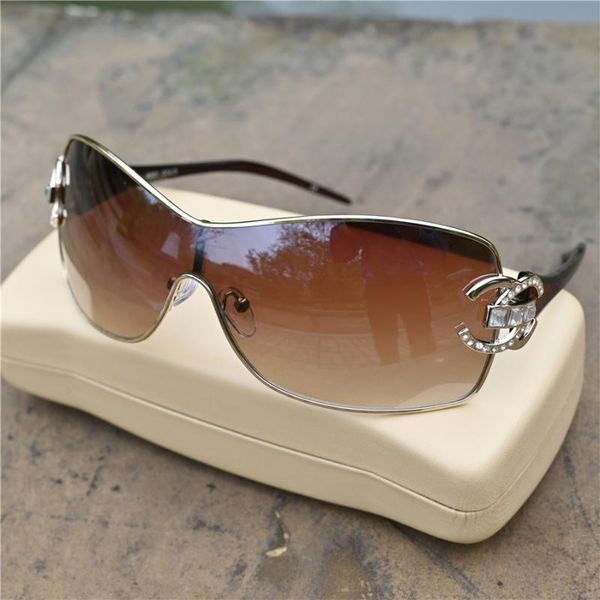 Sonnenbrille Vazrobe Strass Frauen Luxus Diamant Sonnenbrille Für Weibliche Damen Einteilige Kleine Gesicht Shades Braun Brillen