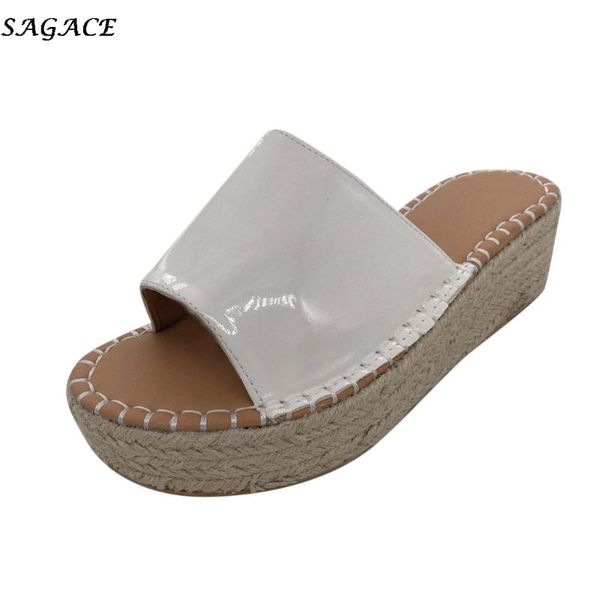 

platform wedges slipper women summer open peep toes sandals female casual ladies shoes woman non-slip beach slippers #30, Black