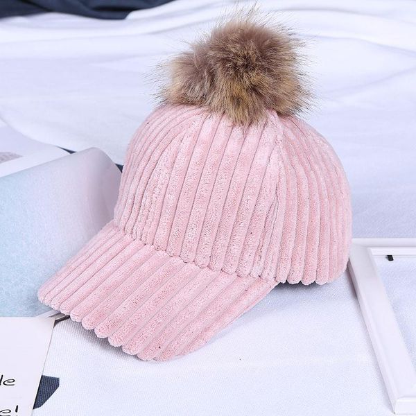 

wide brim hats corduroy women autumn winter korean fashion hairy baseball hat thick cute street tide, Blue;gray