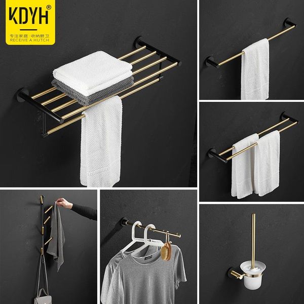 

bath accessory set black gold copper towel rack bathroom shelf pendant single rod
