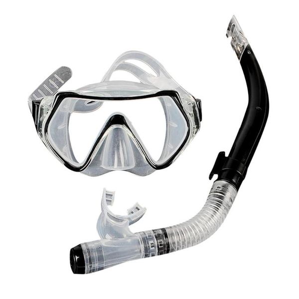 

diving masks mask snorkel set snorkeling silicone dry big frame lens for adults