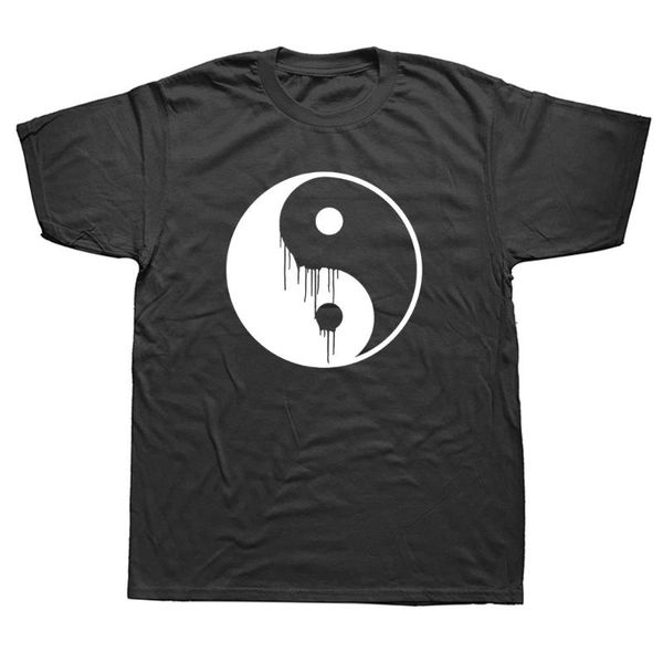 

yin yang birthday funny graphic fashion cotton short sleeve t shirts o-neck harajuku t-shirt men's t-shirts, White;black