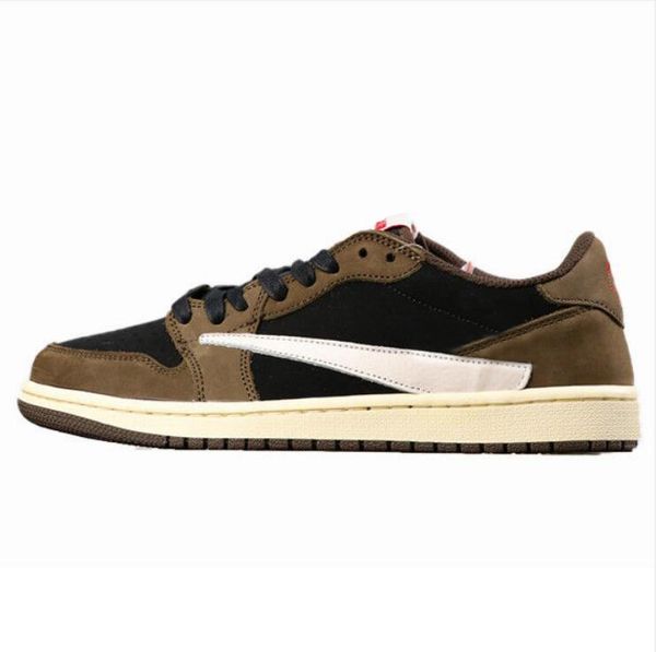 

ts x jumpman 1 low mens womens basketball shoes dark mocha outdoor fashion sneakers cq4277-001 dress shoe, Black