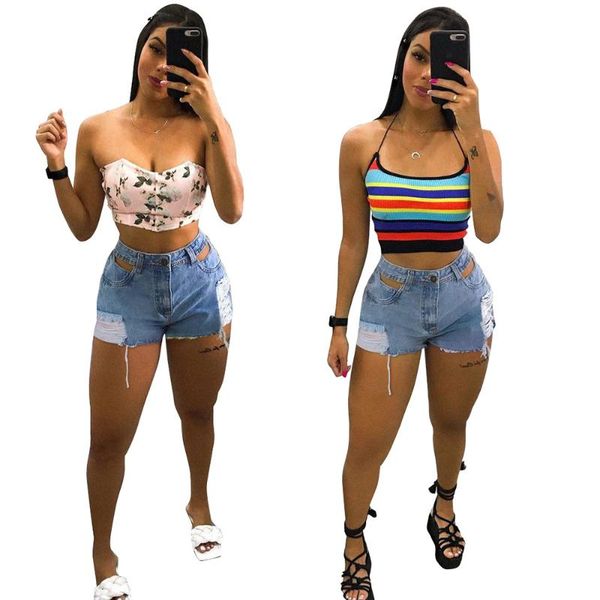 

women's shorts european and american clothing hand-worn denim, White;black
