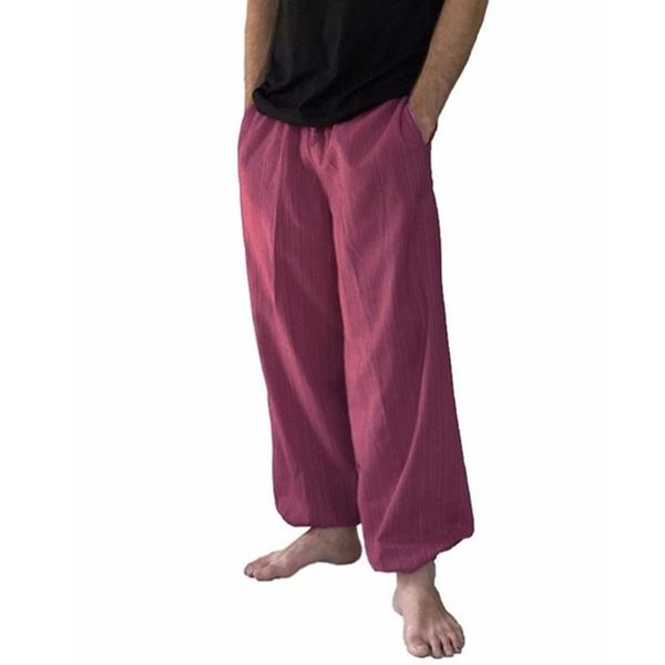 

men's pants men cargo male casual solid ankle-length fashion breathable comfortable, Black