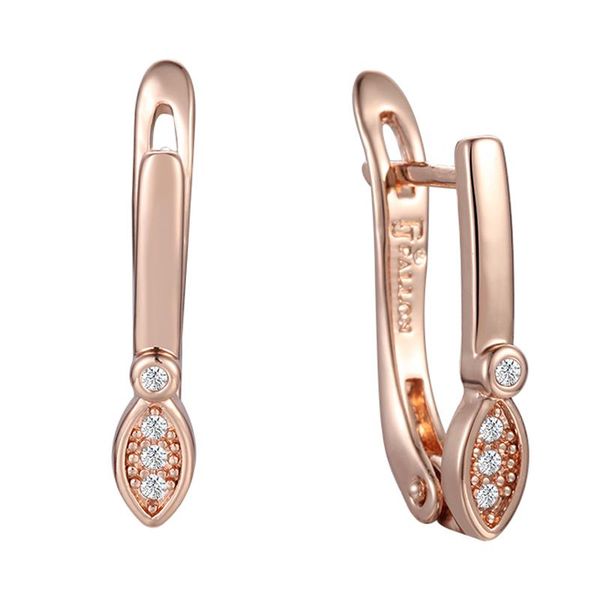 

dangle & chandelier fj women smart white cubic zircon oval 585 rose gold color drop earrings, Silver