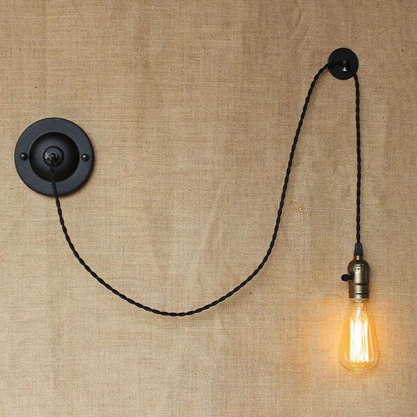 

wall lamp design diy antique retro black metal ball lamps e27/e26 ac 110v-220v for workroom bedside bedroom lights
