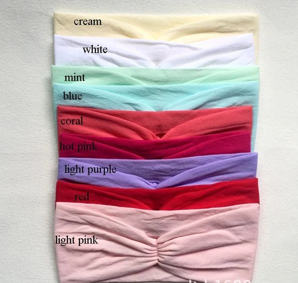 

newborn solid soft wide scrunch nylon headbands nylon elastic headband,children girls diy hair accessories, Slivery;white