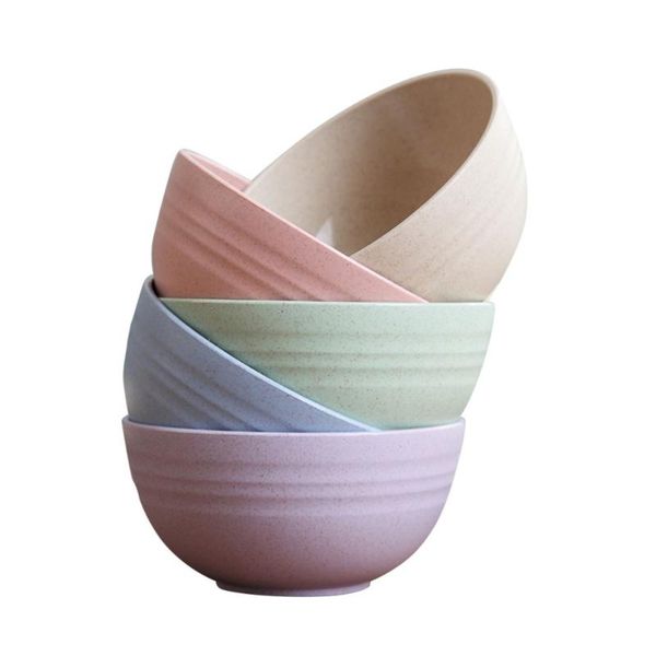 

5pcs 12cm wheat straw salad bowl shatterproof mixing bowls noodle container soup