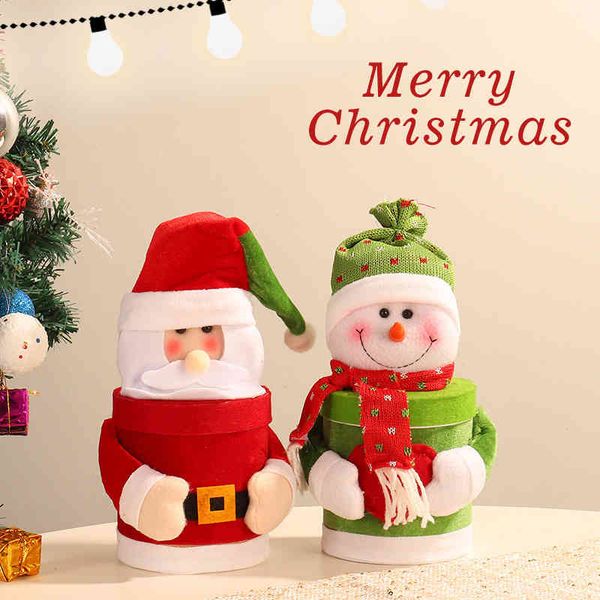 

new creative decorations box christmas gift santa snowman candy can