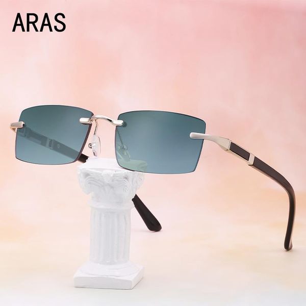 

sunglasses 2021 fashion rectangle classic retro business frameless sun glasses designer eyewear brillen, White;black