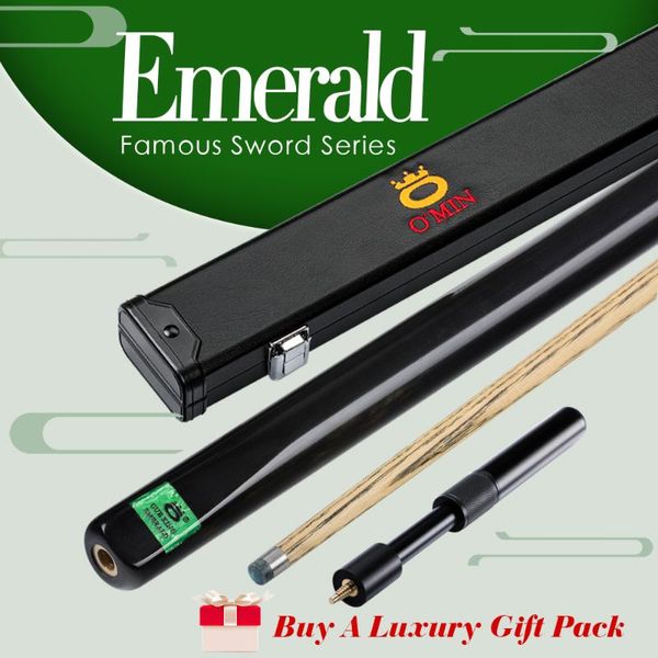 

o'min emerald snooker cue 3/4 9.5mm tip with case extension ebony buhigh-end professional billiard for black 8 cues