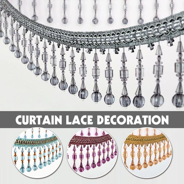 

other home decor 3meter european curtain lace crystal beads decoration tassel fringe accessories pendant ball pumpkin decorative