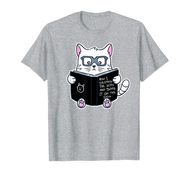 

Cat Reading Book T-Shirt Blame It On The Dog T-Shirt, Mainly pictures
