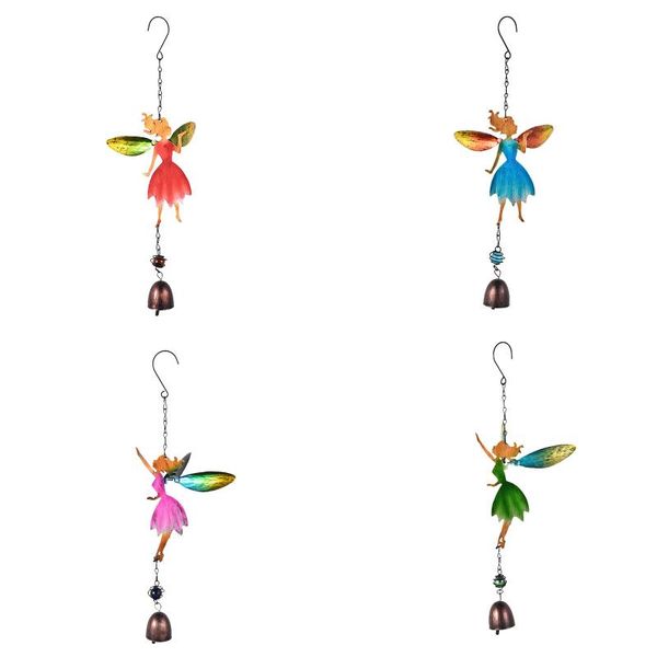 

decorative objects & figurines fairy angel wind chimes spinner romantic metal bells musical hanging decoration outdoor garden patio yard win