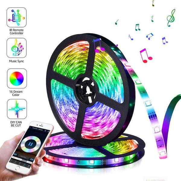 

festoon led light voice control strip bluetooth controller rgb tape 12v cabinet band luminous indoor lighting strips