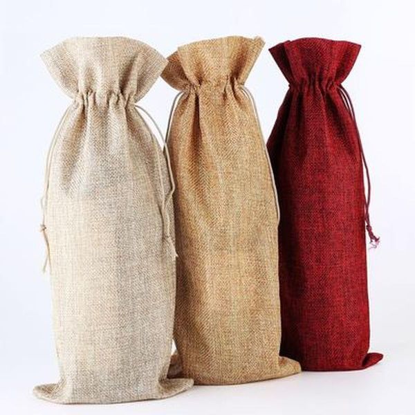 Presente Envoltório Bolsas De Vinho Vermelho Garrafa Capas Champagne Bolsa De Embalagem De Embalagem Decoração De Partido de Casamento