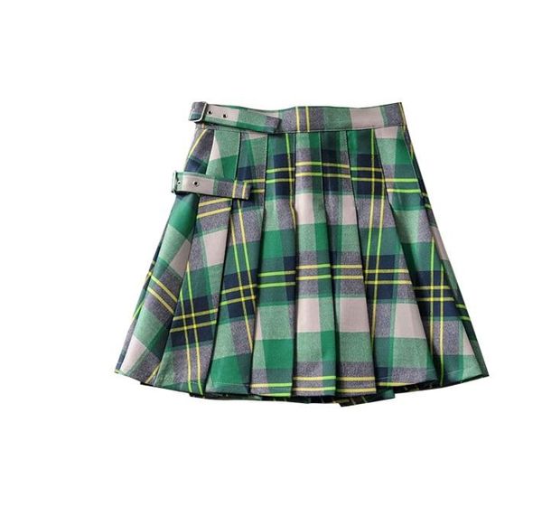 

skirts green scotland a line shape lolita cute kawayi sweet students kilts pleated cotton cheer team costumes, Black