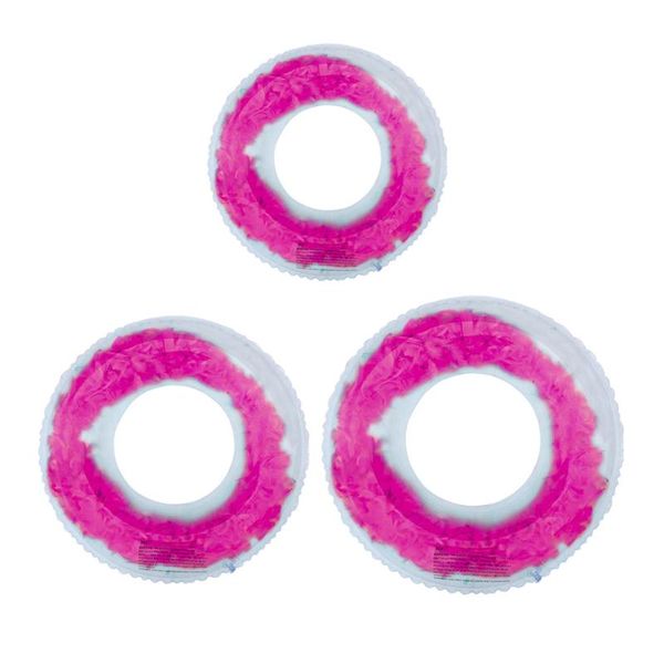 

life vest & buoy feathers inside heart thickened pvc transparent pool swimming ring circle summer inflatable water float rubber toys 3 types