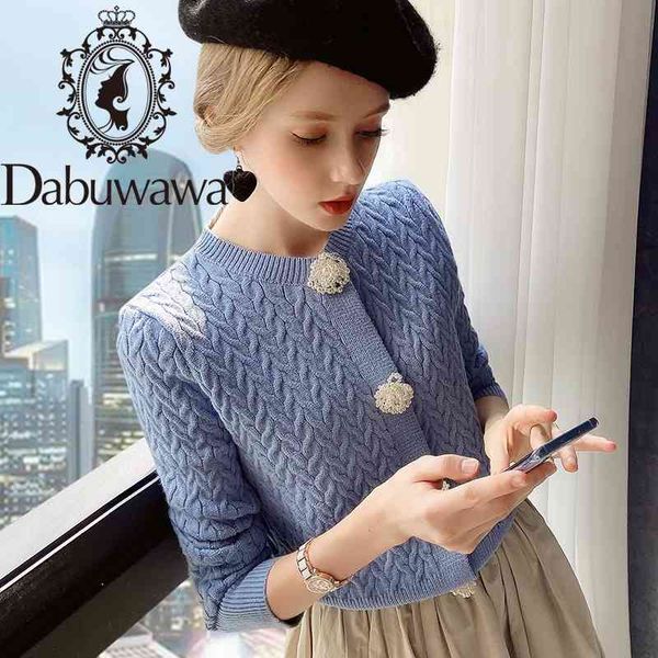 Dabuwawa Vintage Solide Einreiher Mantel Top Frauen Winter Langarm Süße Feste Jacke Outfits Weibliche Schmal Geschnittene DT1DKJ002 210520