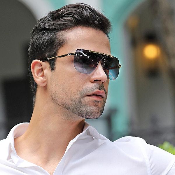 

sunglasses emosnia semi-rimless oversized square for men one piece gradient lens big frame sun glasses 2021 brand design uv400, White;black