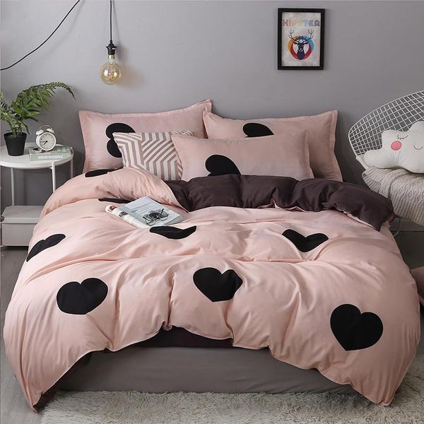 

bedding sets 62 women girl pink dot heart printing bed linens cute duvet cover set kid quilt sheets