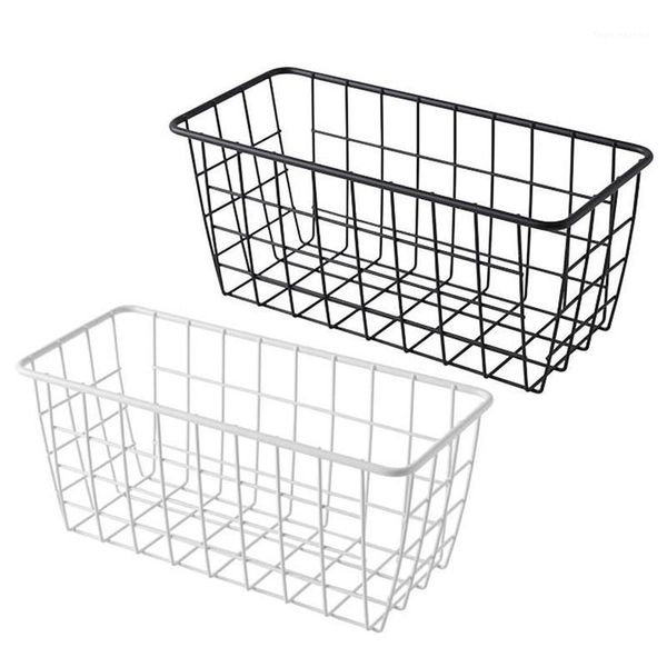 

storage baskets basket bins organizer with handles for kitchen, pantry, cabinet, wire bathroom shelves makeup organiser1