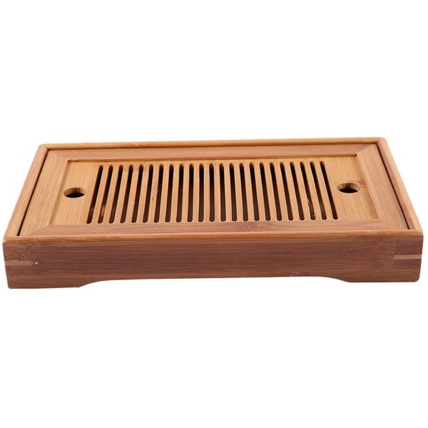

kitchen storage & organization bamboo tea trays accessories tray table with drain rack 25x14x3.5cm chinese serving set
