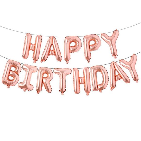 

party decoration 16inch happy birthday foil balloons banner kids decorations baby boy girl my first 1st one year supplies rose gold