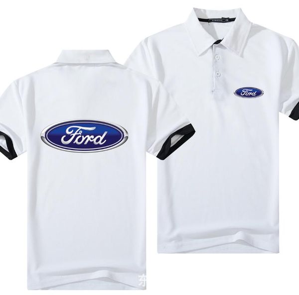 

men's polos brand for ford shirt men cotton short sleeve tee shirts mens casual summer breathable solid color, White;black